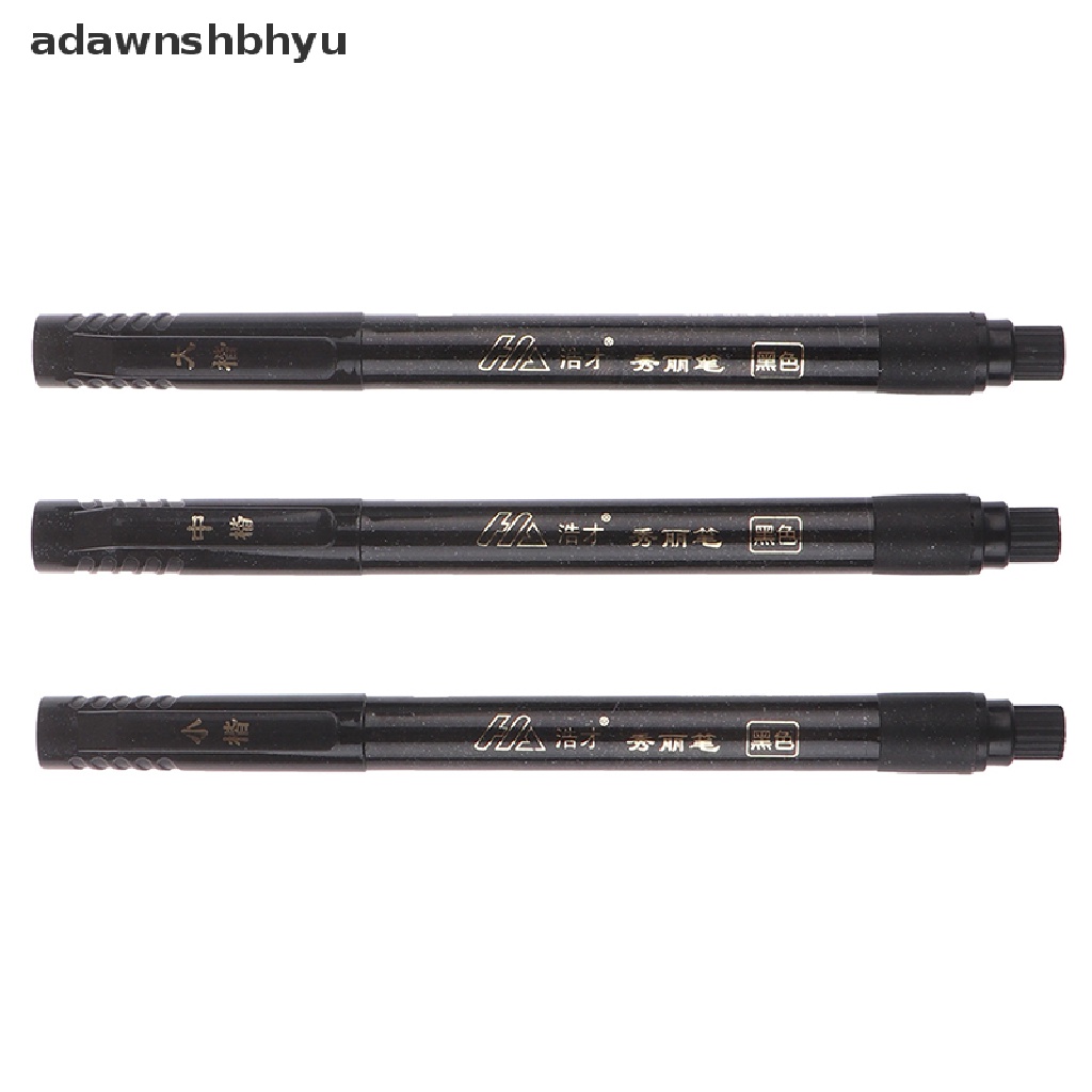 Adawnshbhyu 3pcs/Set Pena Kuas Kaligrafi China Jepang Serat Halus Besar/Sedang/Kecil