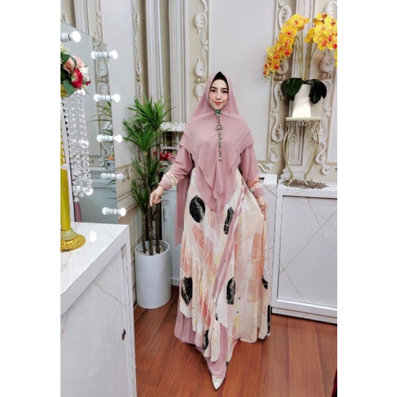 Vania Series ORI by Syafeera Syar'i / Gamis Set Syar’i / Gamis Pesta Mewah / Baju Syar'i Terbaru / Fashion Muslimah Branded / Dress Muslimah Branded-3