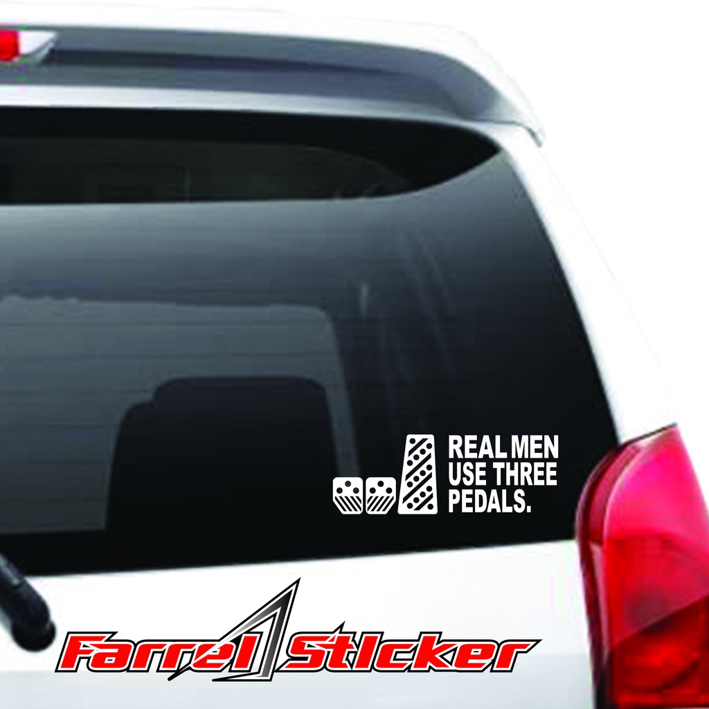 stiker real man sticker three pedal