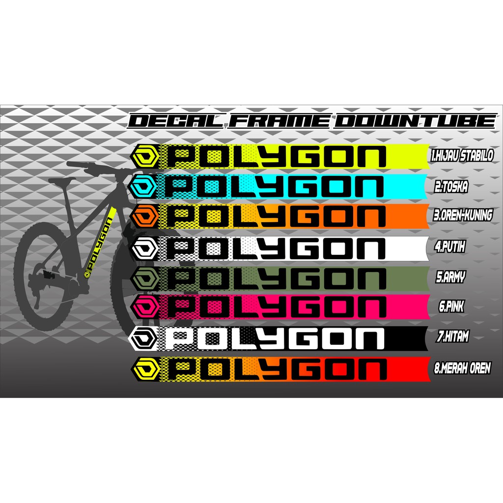 Stiker Frame Sticker Decal Sepeda POLYGON Untuk DOWNTUBE