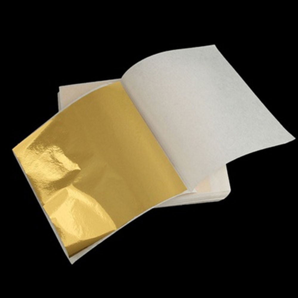 100Pcs 24K Gold Leaf/Kertas Gilding Foil untuk Dekorasi/Art/Craft