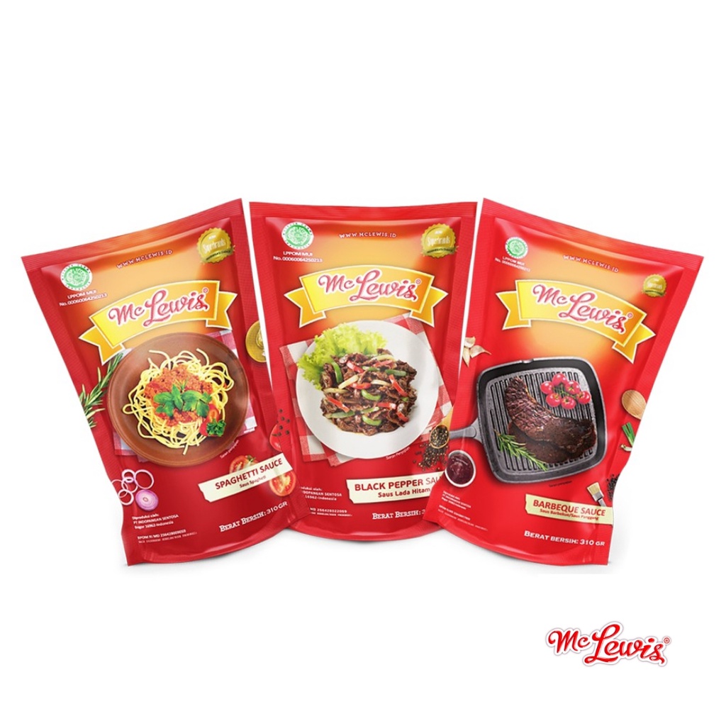 

MCLEWIS Saus Barbeque, Lada Hitam, Spaghetti 310gr