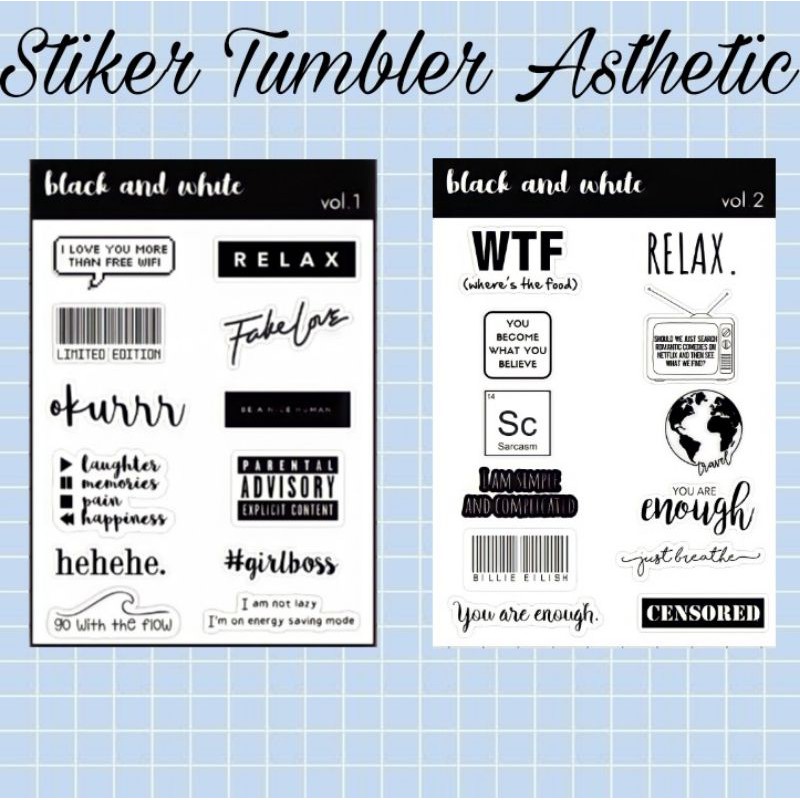 

Stiker Tumbler Asthetic /Stiker DIY, Journal/ Stiker Diary Case hp, laptop