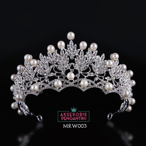 [READY STOCK] MAHKOTA PENGANTIN CRYSTAL AKSESORIS WEDDING CROWN MUTIARA MRW003