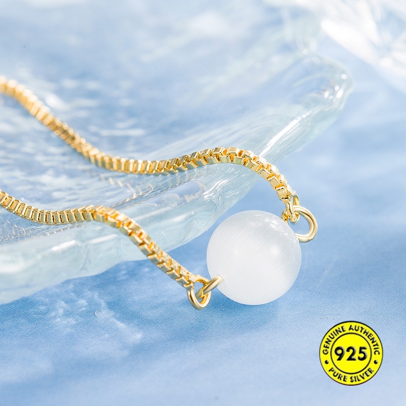 Gelang S925 Silver Adjustable Tahan Air Warna Emas Untuk Wanita