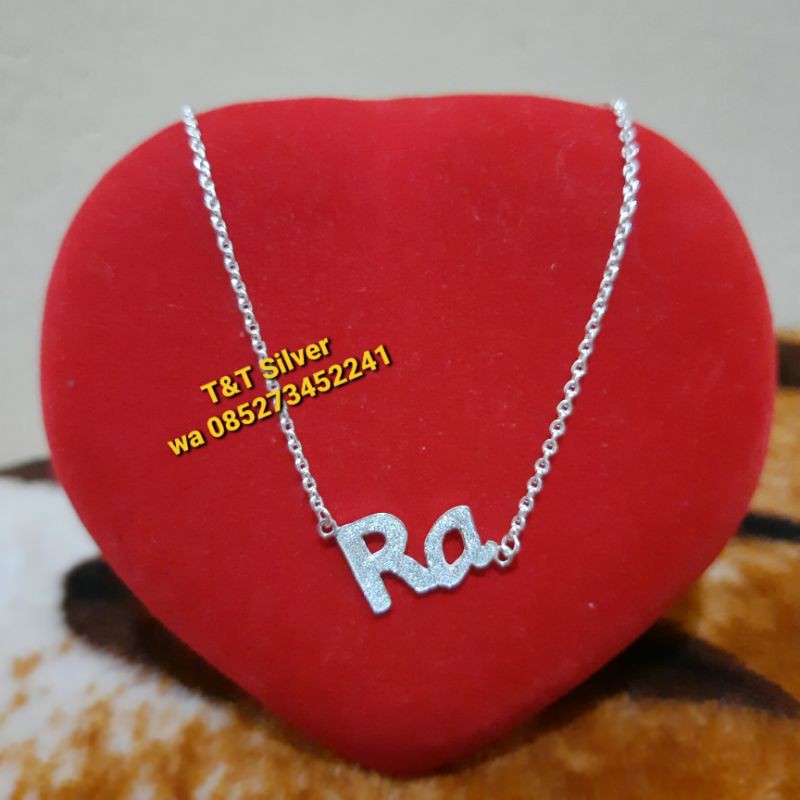 (COD)KALUNG INISIAL 2 HURUF PERAK ASLI