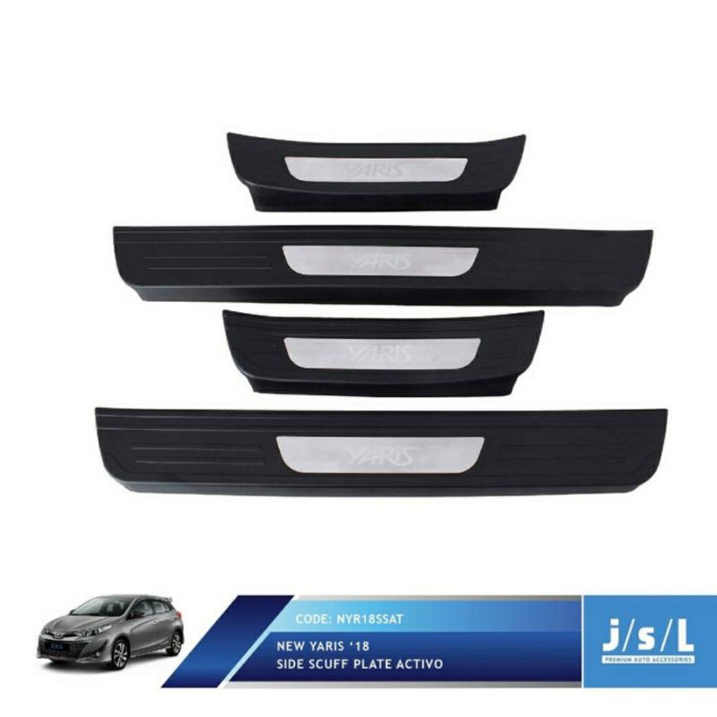Jsl Sillplate Samping Toyota New Yaris 2018 2022 2023 Side Scuff Plate Black Activo