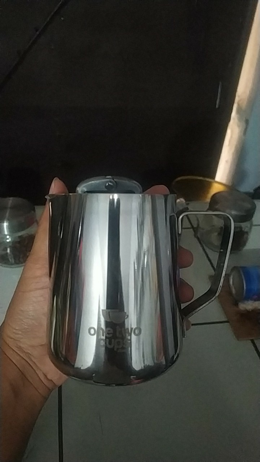 One Two Cups Gelas Pitcher Kopi Espresso Latte Art - J068