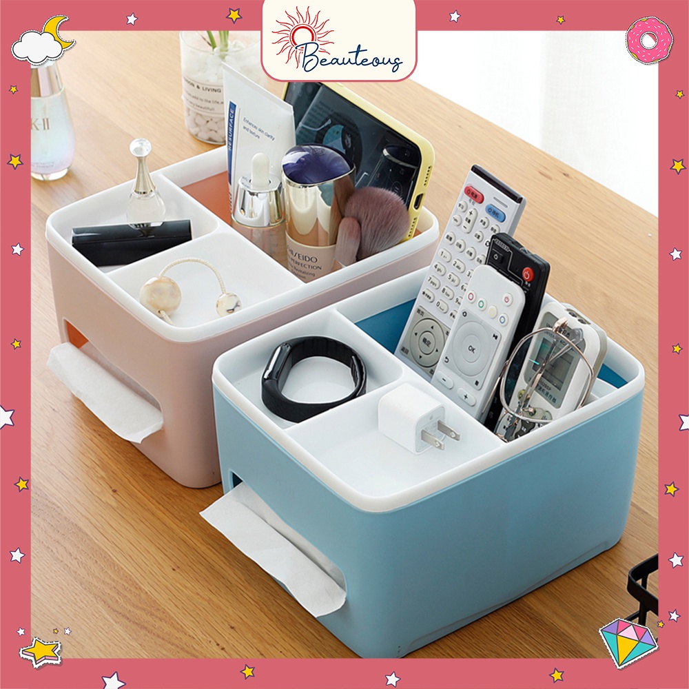 Kotak Tissue Tempat Kosmetik Tempat Penyimpanan Pensil Tisu Alat Tulis Storage Box Serbaguna