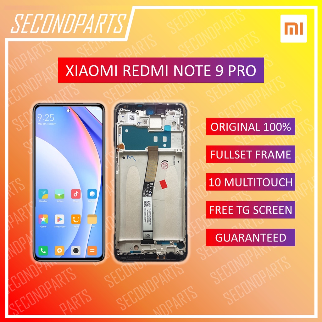 LCD FULLSET FRAME XIAOMI REDMI NOTE 9 PRO ORIGINAL COPOTAN