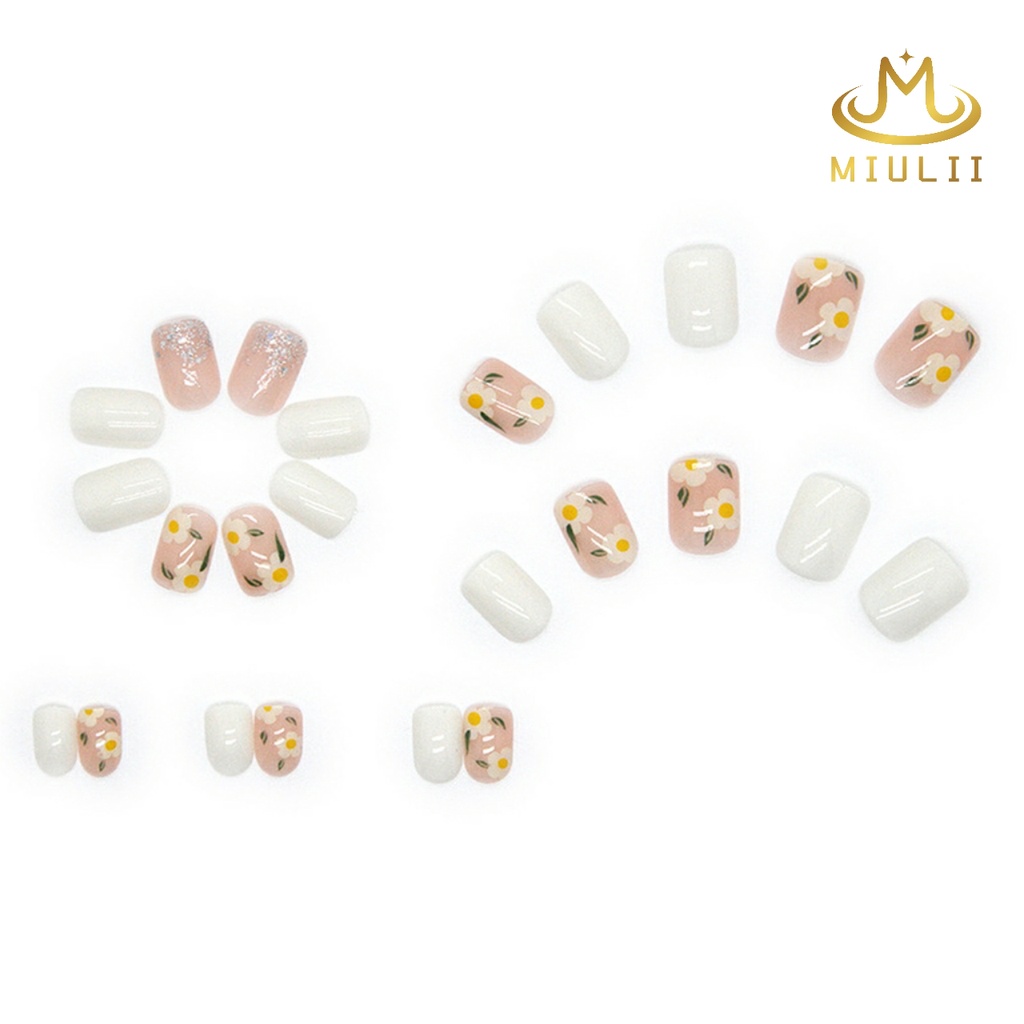 MIULII / KUKU PALSU  A0457  / 24PCS / 3D / NAIL ART / PREMIUM / CUTE / BIRU / FREE LEM JELLY / KUTEK