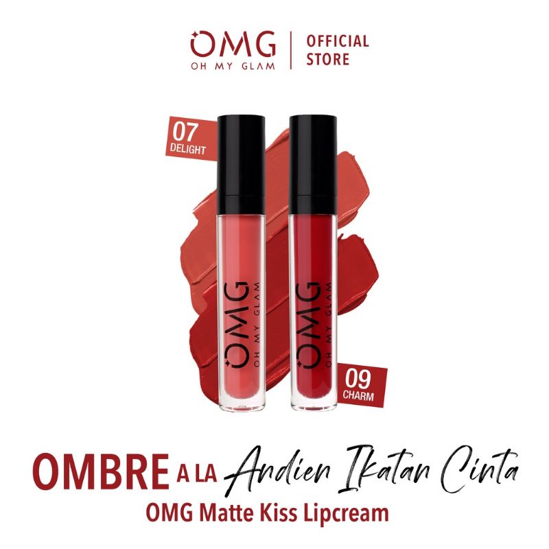 OMG Oh My GLAM Matte Kiss Lip Cream/OMG Ombre Ala Selebgram Combo 2PCS BPOM