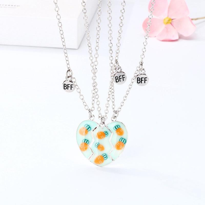 2pcs / Set Kalung Liontin Wortel Enamel Magnetik Untuk Pria Dan Wanita