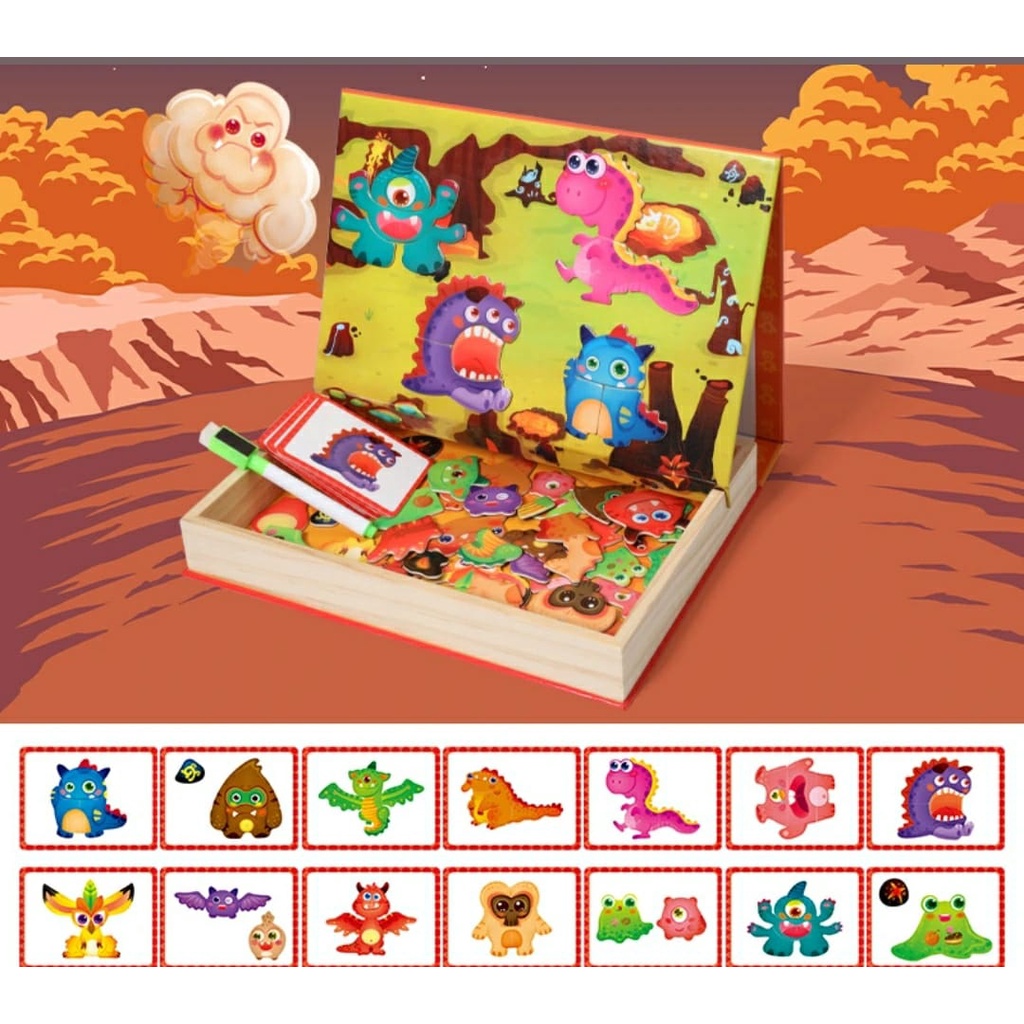 Gober - Mainan Edukasi Papan Tulis Puzzle / Educational Puzzle board / Magnetic Puzzle 3D Jigsaw