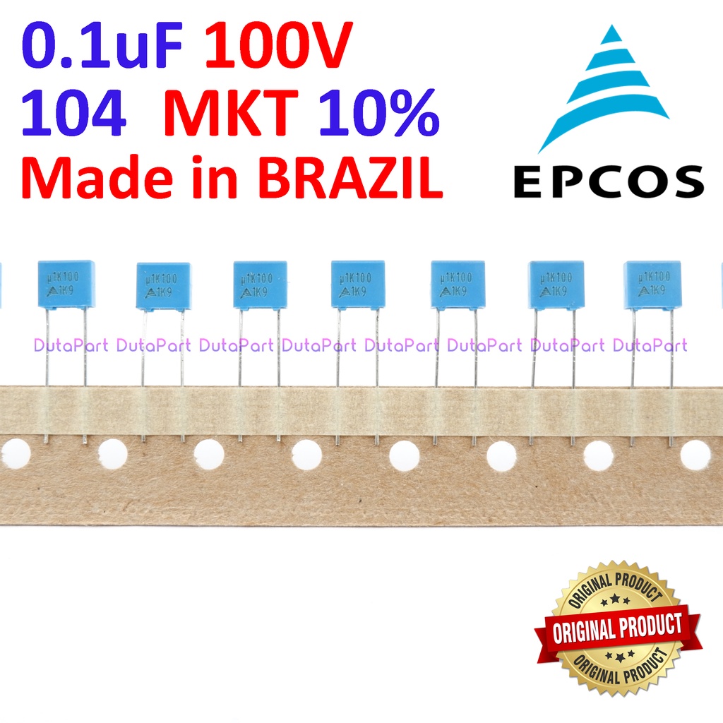 100V 0.1uF 100nF 104 ORIGINAL EPCOS BRAZIL MKT MKM Kapasitor Capacitor