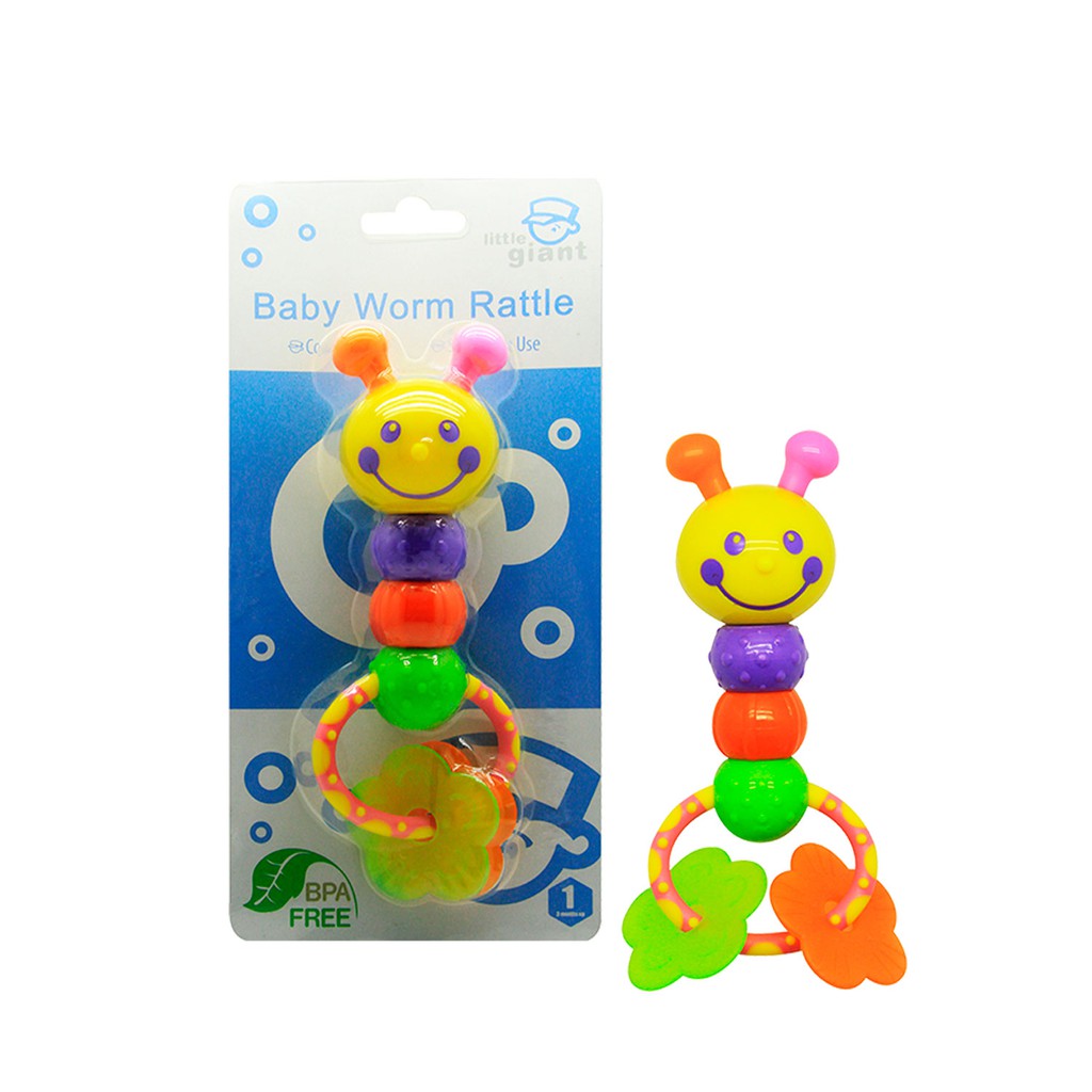 

Little Giant Baby Worm Rattle Yellow