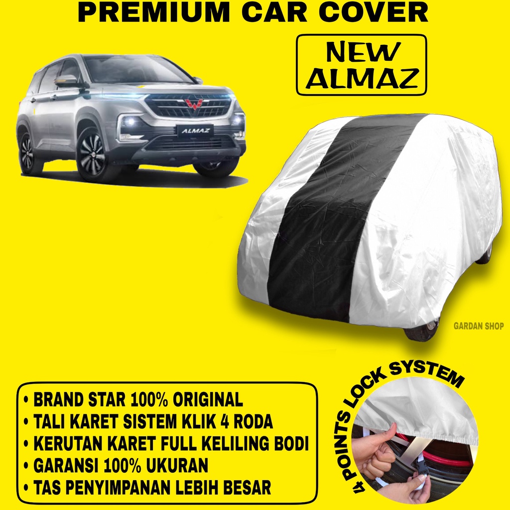 Body Cover NEW ALMAZ SILVER HITAM Penutup Bodi Mobil New Almaz Waterproof PREMIUM