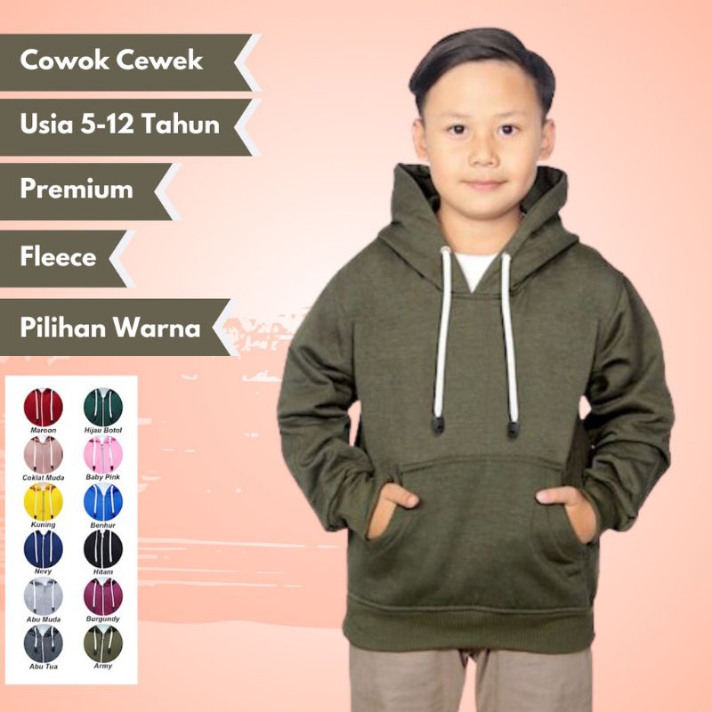 (HOODIE KIDS) HOODIE ZIPPER POLOS ANAK FLEECE 5-12 TH // HOODIE ANAK FLEECE