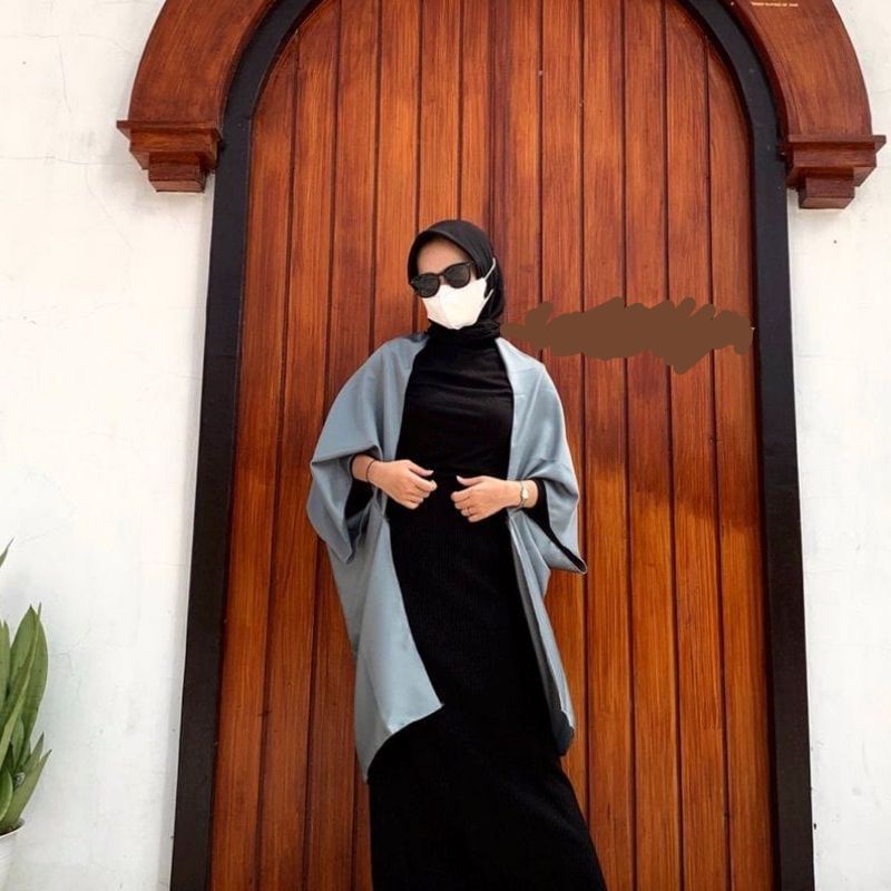 Cardigan Outer Bahan Crinckle Airflow Baju Luaran Muslim