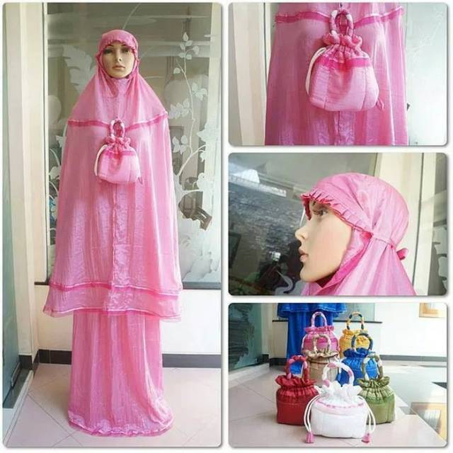 Mukena Travel Dewasa Parasut Parasit Super Merk Loufie Asli