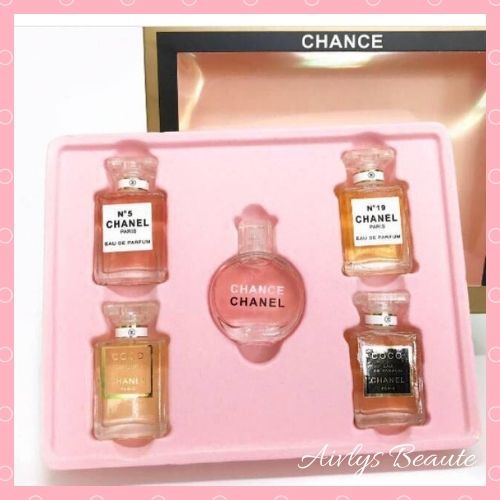 CHxNEL SET PINK Mini ISI 5 PARFUM (5 x 5mL)