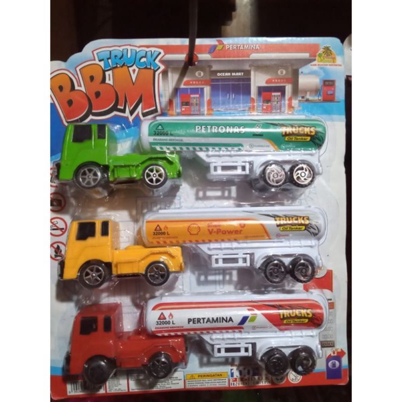 Terbaru !! Mainan Armada tangki BBM, Mainan Anak Truk Bbm Recommended isi 3Pcs