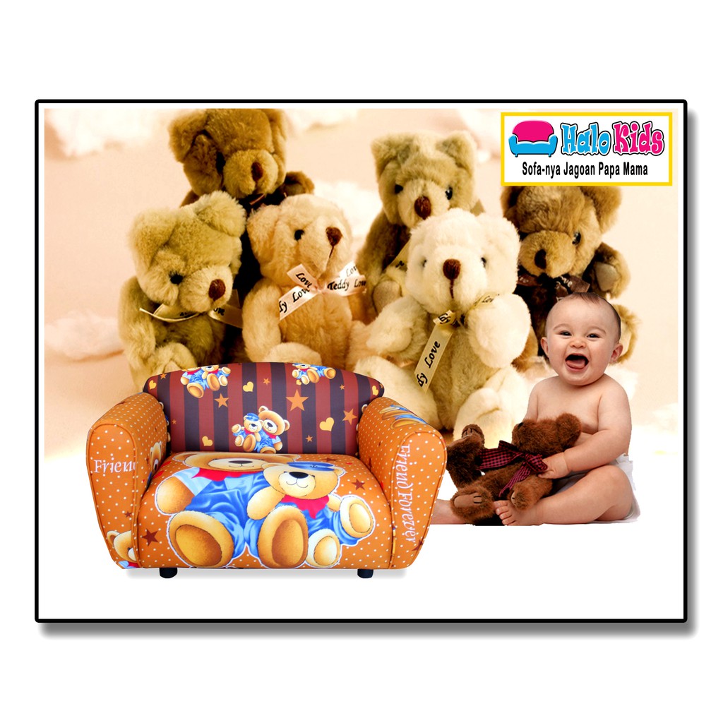 HADIAH ANAK | SOFA HALO KIDS - MOTIF TEDDY BEAR | SOFA ANAK | KURSI BAYI | MAINAN BUKAN SOFA ODONG2
