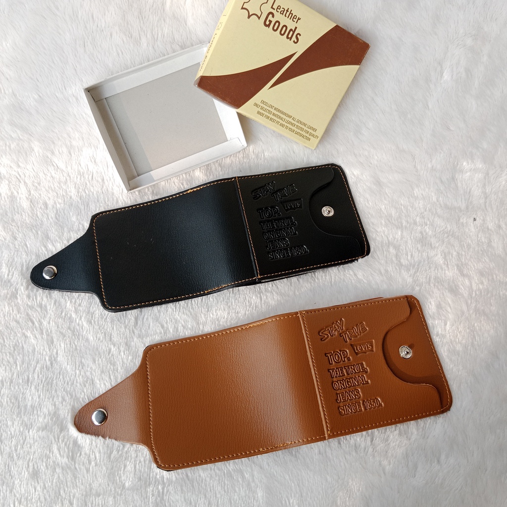 dompet pria dewasa hitam simple model lipat distro keren asli kulit murah JURAGAN INSOLE