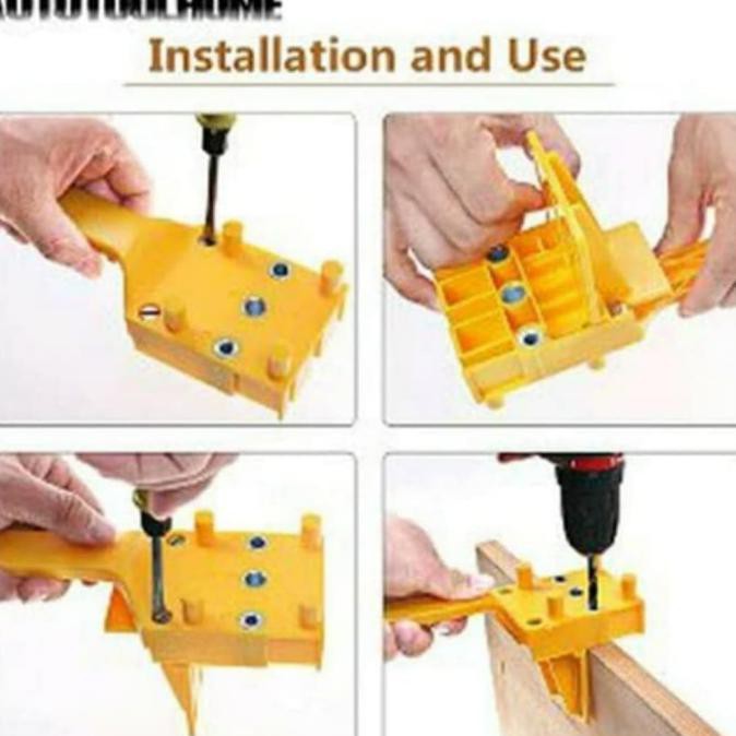 JIG LUBANG DOWEL / DOWEL JIG HOLE DRILL GUIDE POCKET / HOLE JIG