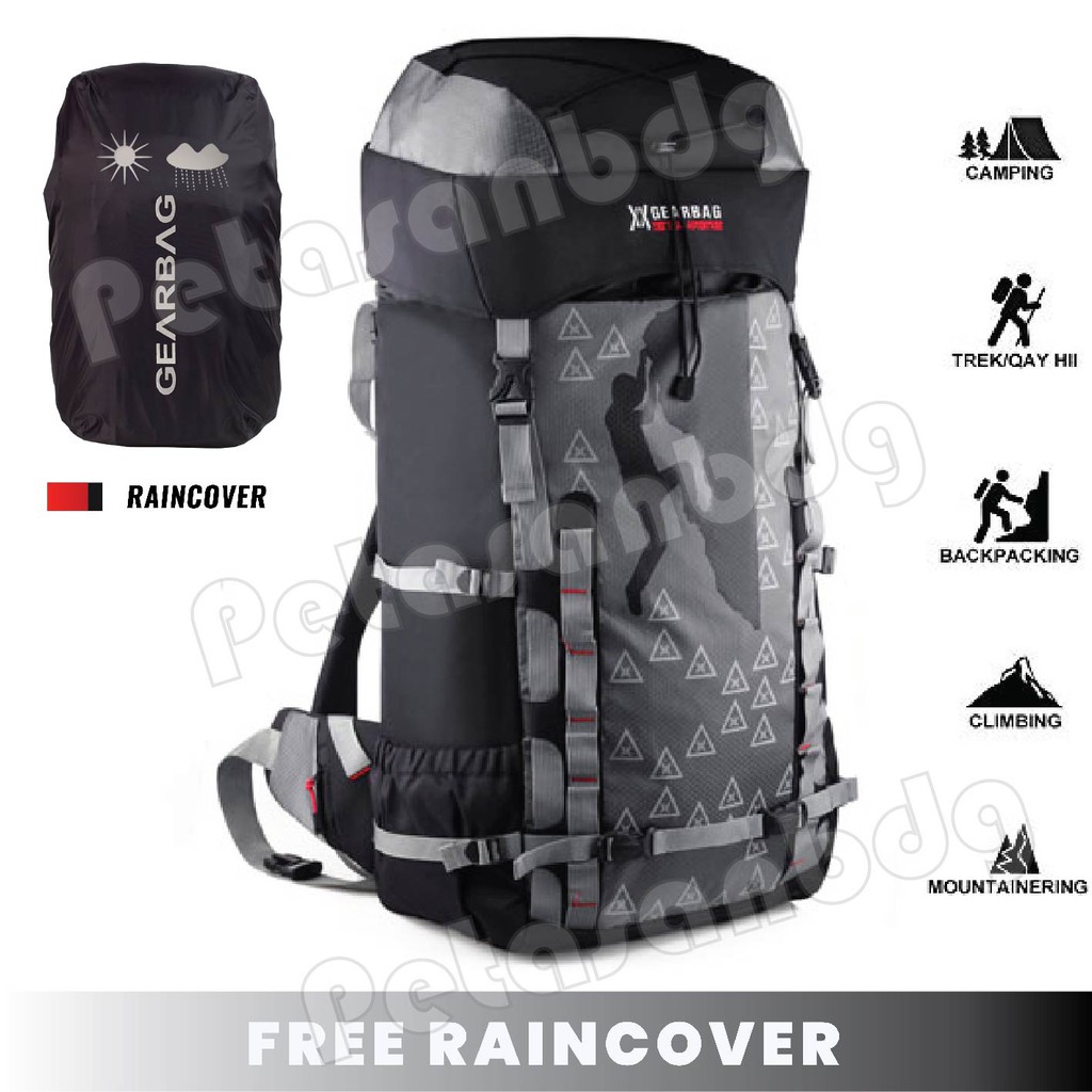 PTS -Tas Ransel Carrier Gear Bag X - OXID.PTS Mountain Top Camping Hiking Backpack + FREE RAINCOVER