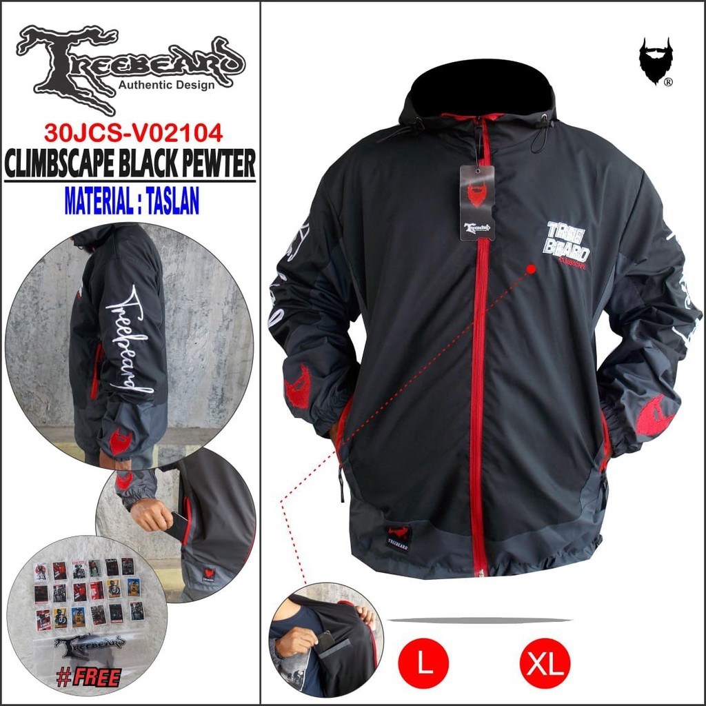 TERBARU ! Jaket Hoodie OUTDOOR Keren Pria Treebeard STROMLINE Anti Air - Jaket Anti Air - Jaket Gunung - Jaket Motor-CS BLACK PEWTER