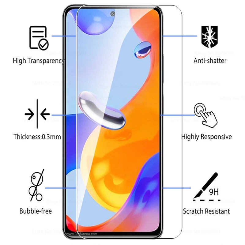 Pelindung Layar Tempered Glass Redmi Note 11, Redmi Note 11 Pro, Redmi Note 11 Pro 5G Paket 2 in 1