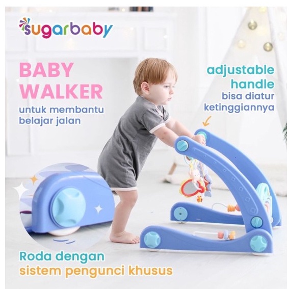 Sugar Baby 2in1 Baby Walker &amp; Playmat / Push Walker / Alat Belajar Jalan