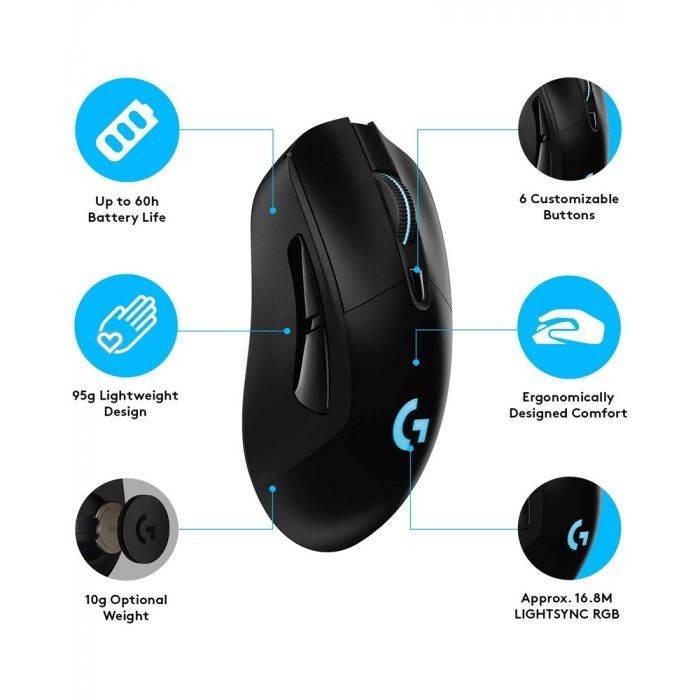 Mouse Gaming G | Logitech Mouse G703 Lightspeed Wireless Gaming - Garansi 2 Tahun