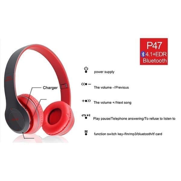 P47 HEADSET BLUETOOTH P47 BANDO - HEADPHONE WIRELESS