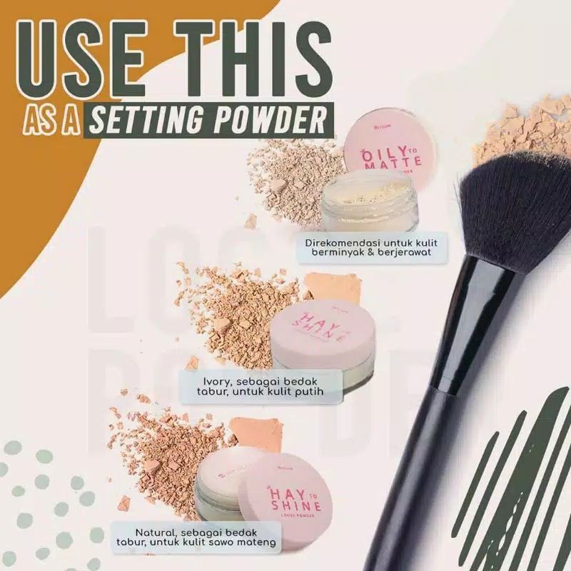 loose powder MS glow | bedak tabur MS glow | bedak MS glow