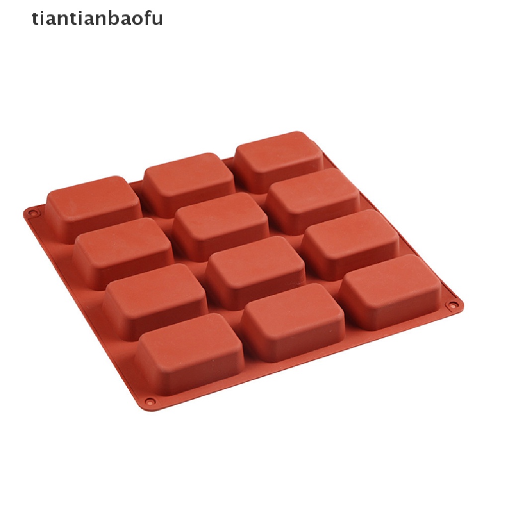 [tiantianbaofu] 12rongga Loyang Brownies Mini Anti Lengket Loyang Roti Silicone Mini Loaf baking pan