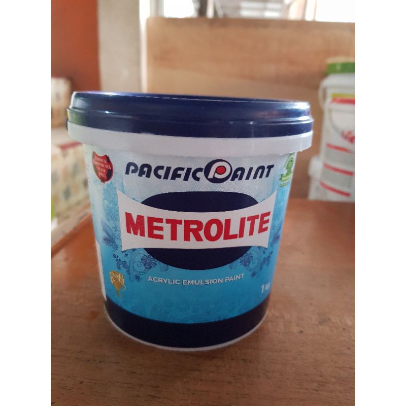 Cat Tembok Putih Kebiruan Metrolite 1kg/ Pacific Paint 1 Liter Kaleng Kecil/ 1 kg