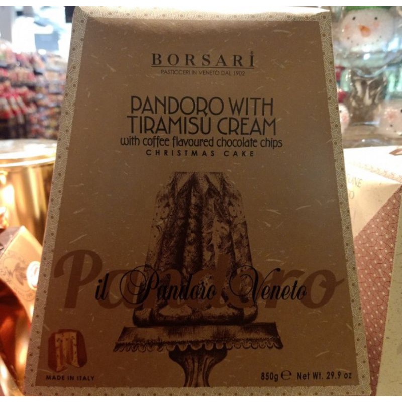 

BORSARI PANDORO WHITE TIRAMISU CREAM ITALIAN CAKE CHRISTIMAS 880GR
