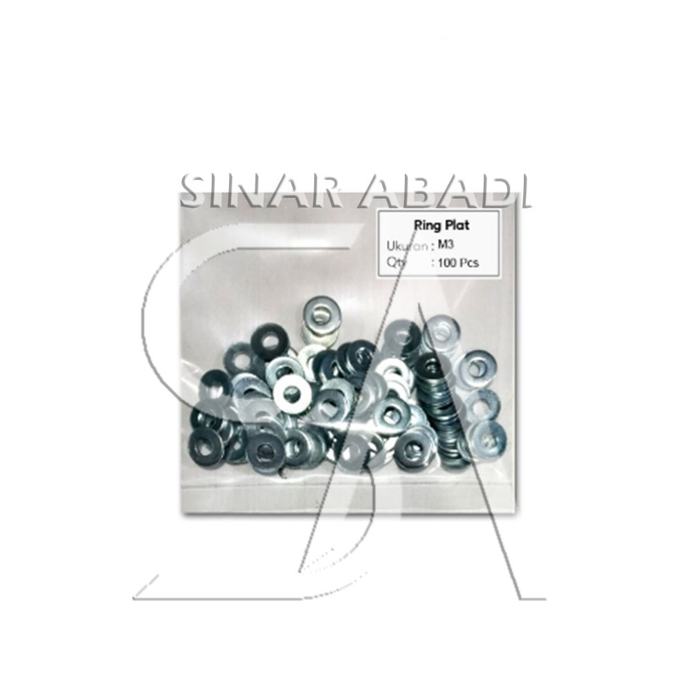 RING PLAT M 3 - RING PLAT BAUT M3 ISI 100 PCS