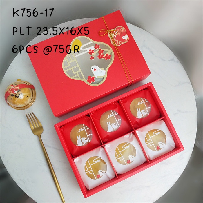 

K756-17 Kotak Box Mooncake 75gr Hampers Kue Bulan Pia Snowskin