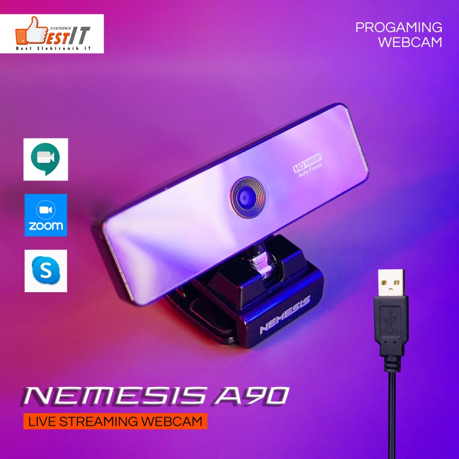 Webcam HD 1080P NYK Nemesis A90 Everest Auto Focus Built-in Microphone