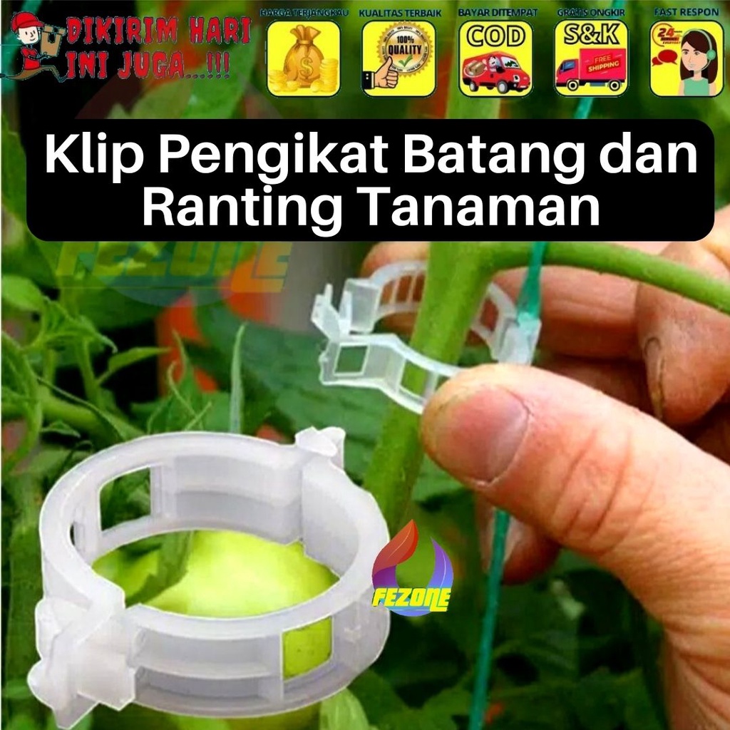 Klip Plastik Holder Tanaman Tomat Tanaman Merambat Klip Pengikat Batang Tanaman Berkebun FEZONE