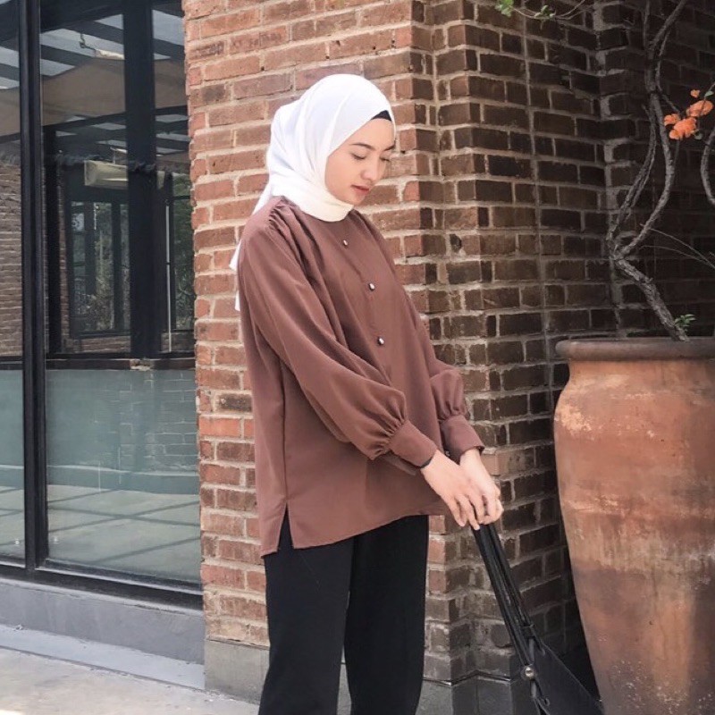 RUMI BASIC / KEMEJA WANITA-PLUM