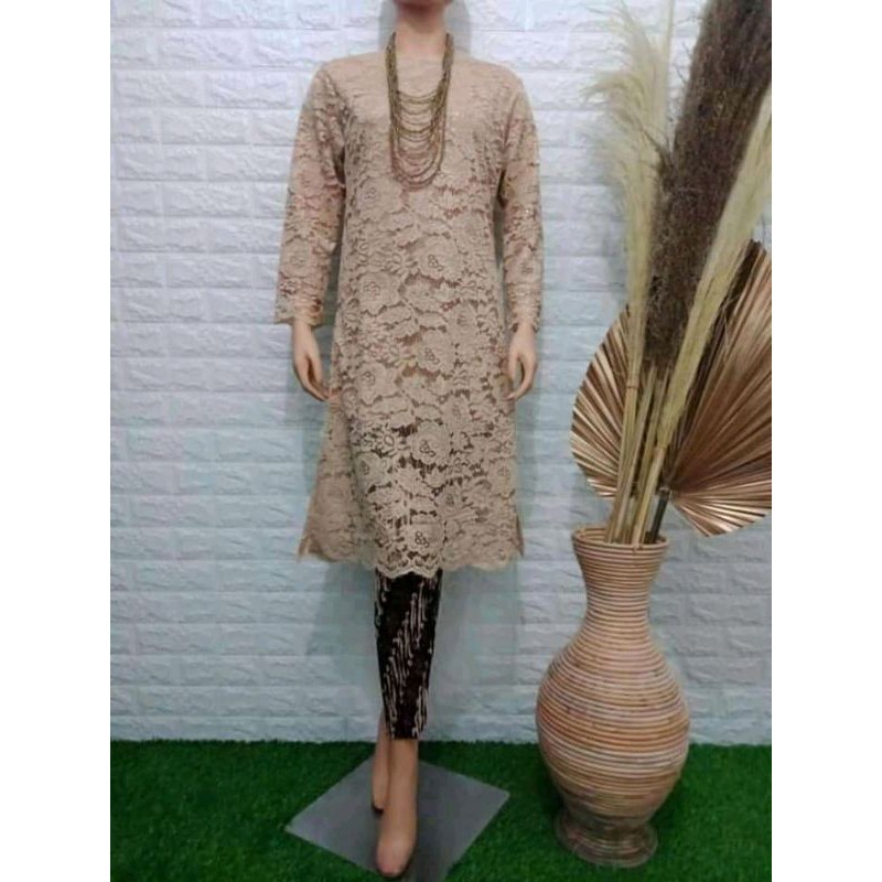 IndahKebaya | SETELAN KEBAYA DAHLIA BROKAT / TUNIK BROKAT MODERN / KEBAYA KONDANGAN / DRESS MURAH