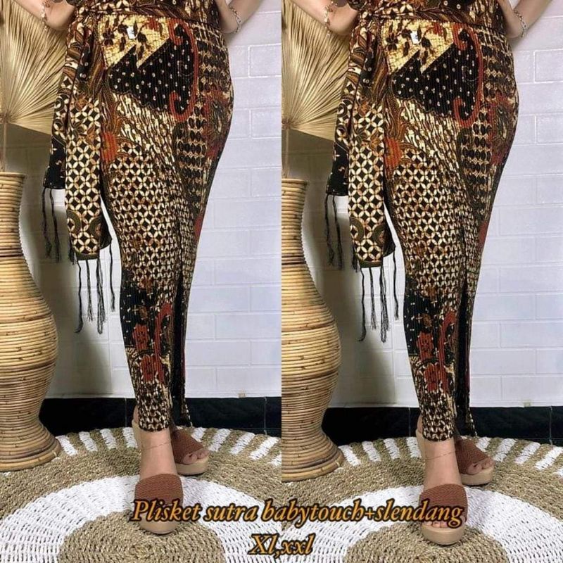 KAMEN PLISKET BATIK+SELENDANG
