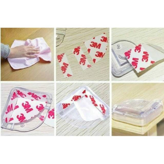 1set isi 4pcs Pengaman sudut meja silicon pengaman kepala anak sudut meja silicon