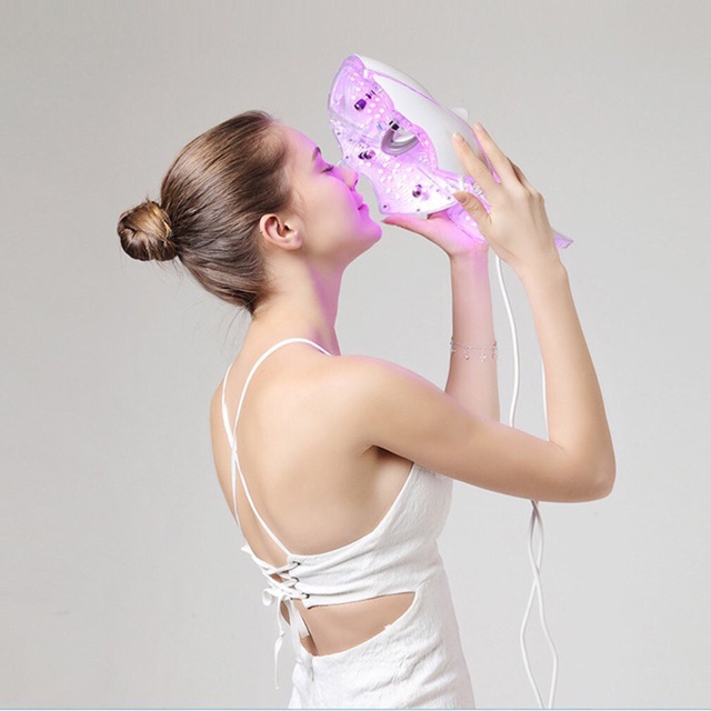 Topeng pdt 7in1 colors face neck after bb glow led mask plus leher sempurna after treatment bbglow