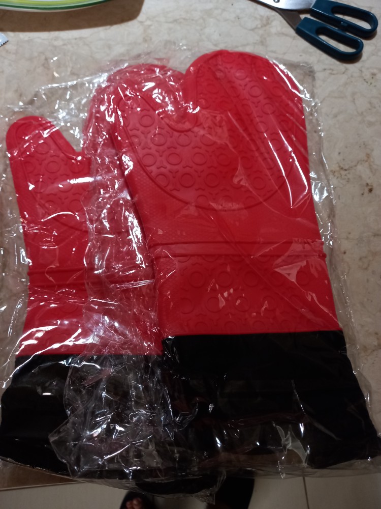 Wos Srt 1711 Sarung Tangan Silikon Oven Tahan Panas 1pasang / Sarung Tangan Anti Panas