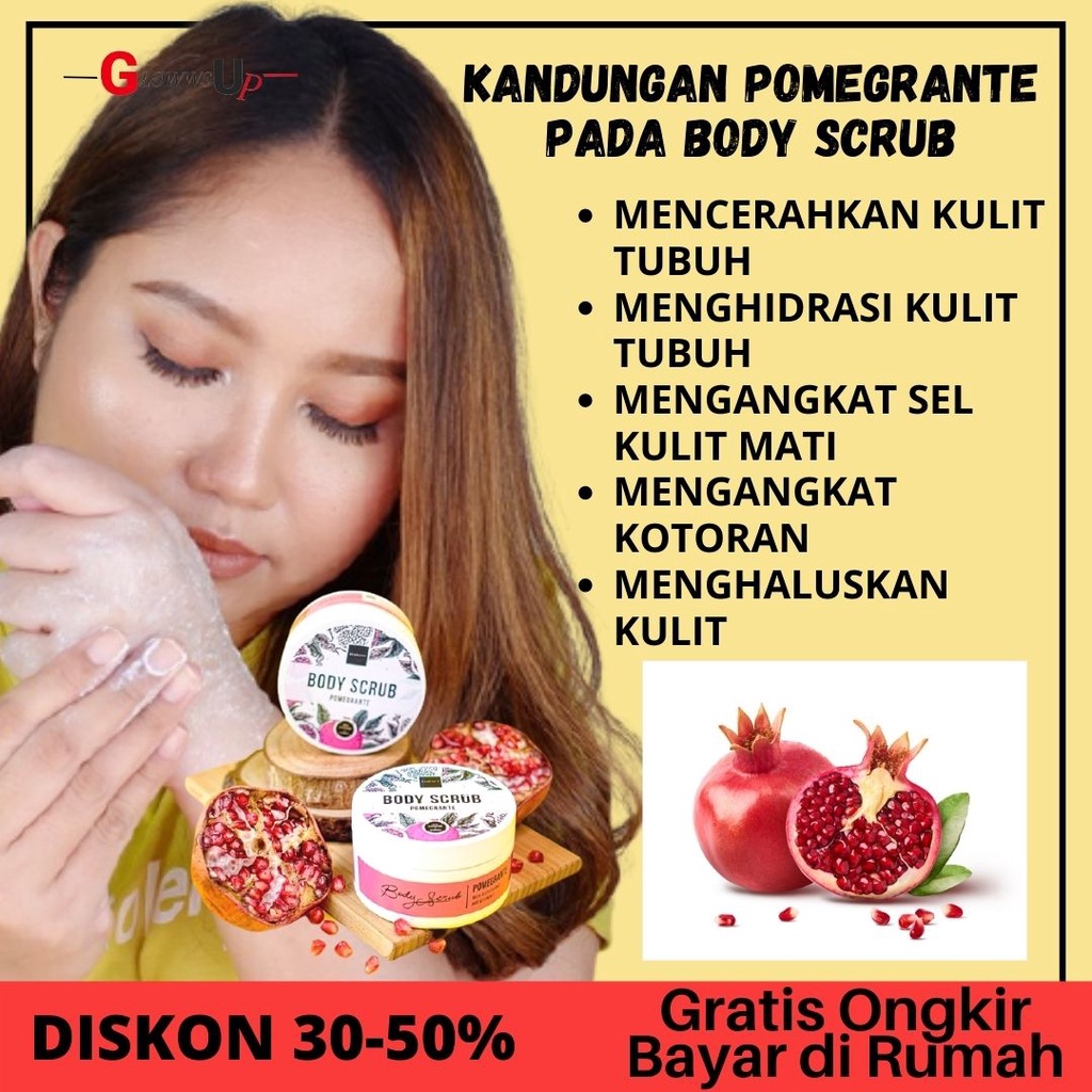 SCARLETT BODY SCRUB POMEGRANTE ORIGINAL BPOM - LULUR MANDI SCARLETT